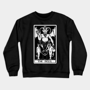 XV. The Devil Tarot Card | Black and white Crewneck Sweatshirt